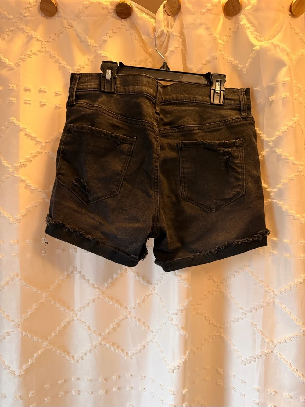 Mudd Distressed Black Denim Jean Shorts
